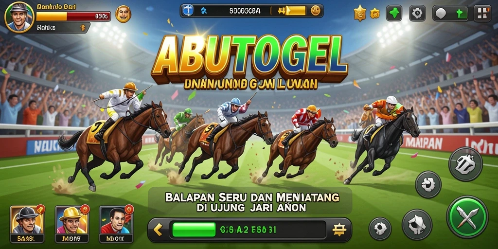 Tampilan gameplay menarik dari ABUTOGEL saat balapan.