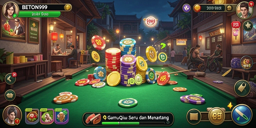 Tampilan gameplay QiuQiu yang mendebarkan di BETON999.