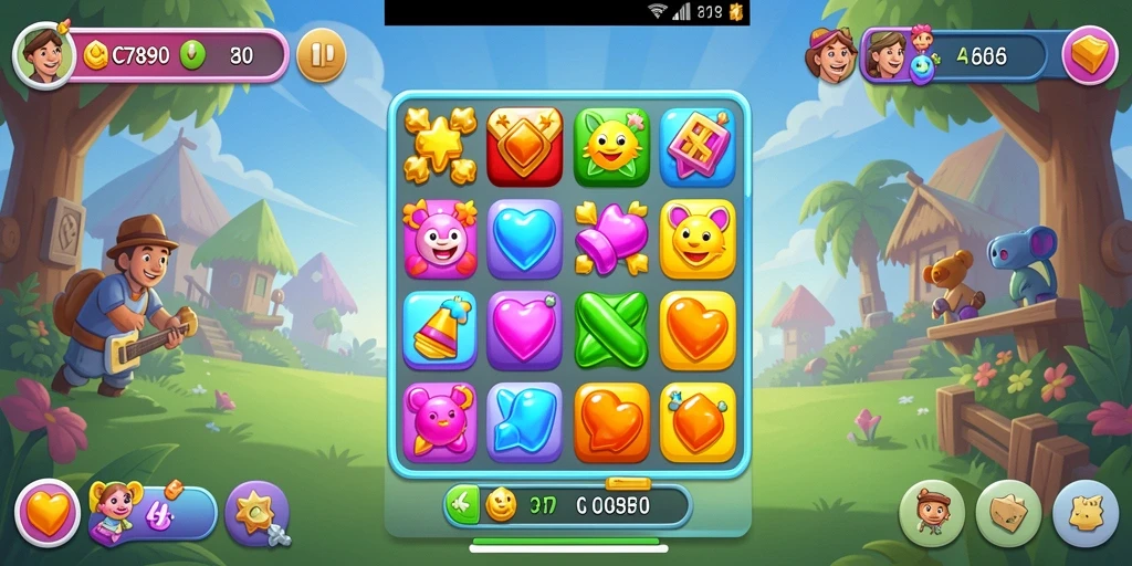 Screenshot utama C7890 menampilkan gameplay seru Match-3.