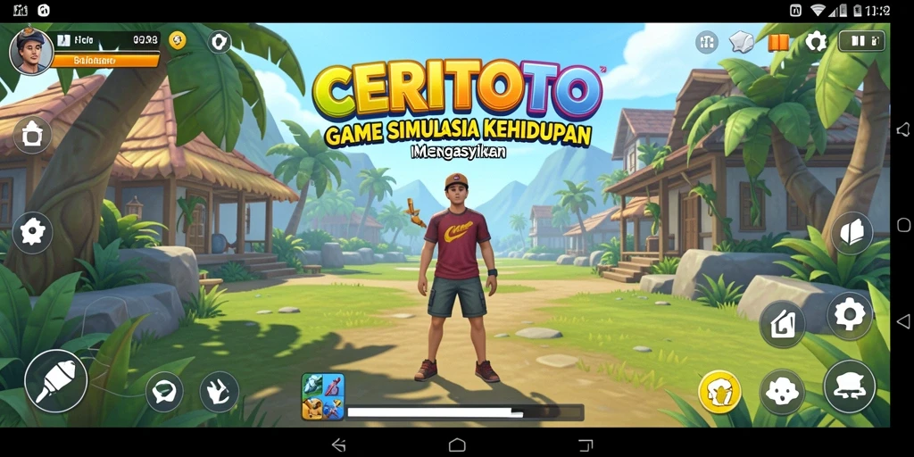 Screenshot dari gameplay CERITOTO yang menunjukkan simulasi kehidupan yang menarik.