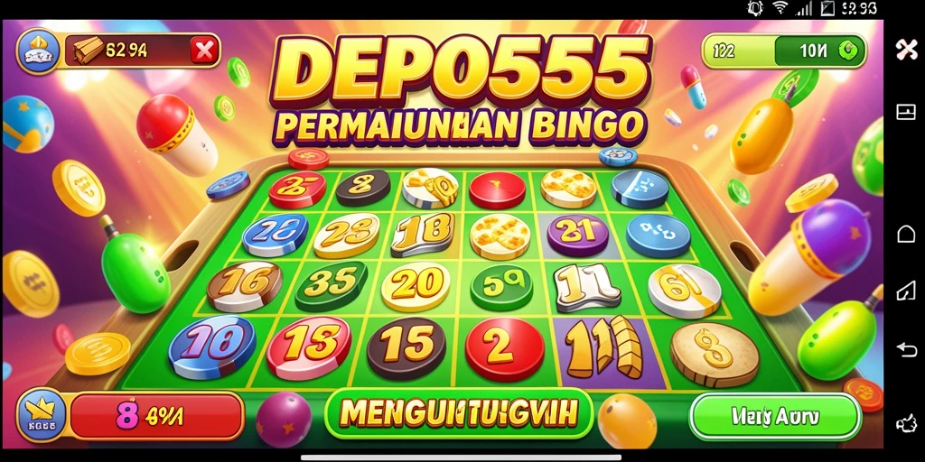 Screenshot DEPO555 menampilkan gameplay seru Bingo dengan interaksi pemain.