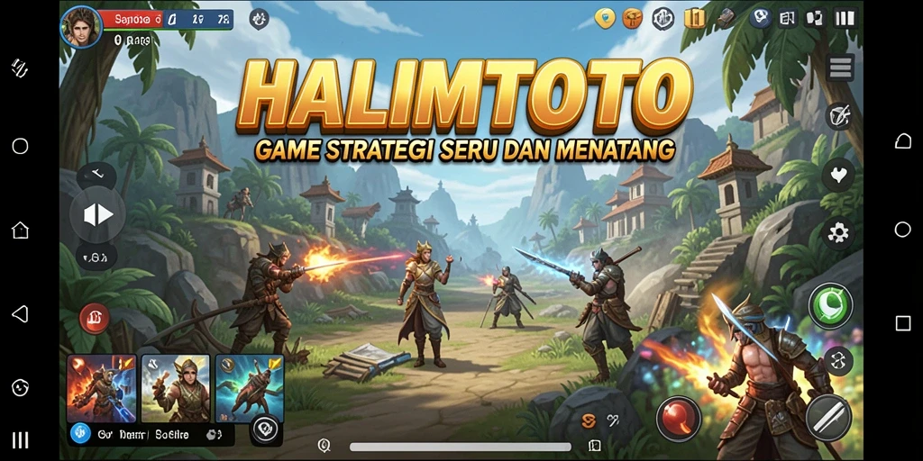 Tampilan mendebarkan dari gameplay HALIMTOTO yang strategis dan menantang.