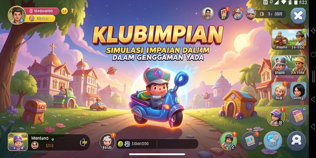Tampilan gameplay menarik dari KLUBIMPIAN dengan desain yang unik.