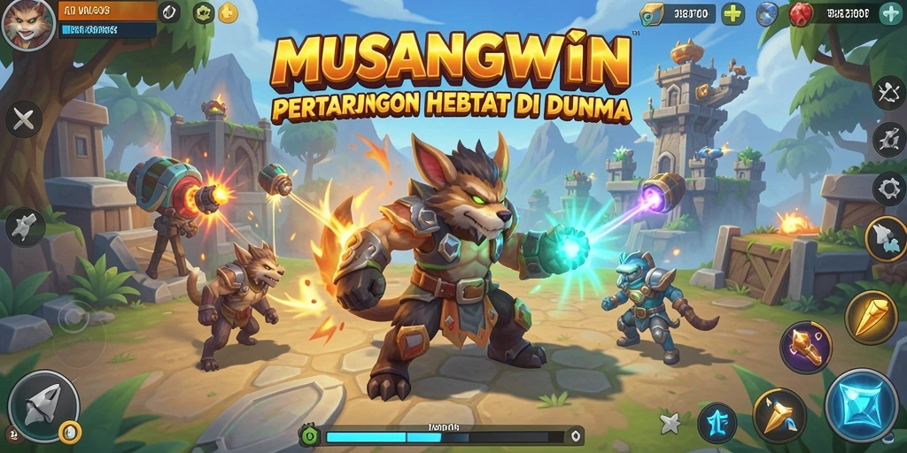Screenshot utama dari gameplay Tower Defense yang menegangkan.