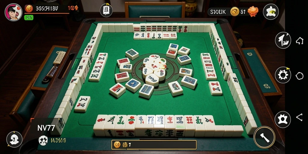Tampilan gameplay seru dari NV77 yang penuh tantangan Mahjong.