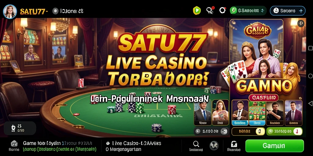Gambaran layar permainan Live Casino SATU77 dengan dealer langsung.