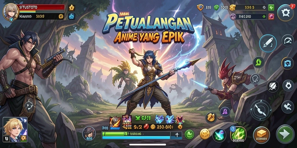Screenshot game Anime yang menampilkan aksi pertarungan yang dinamis.