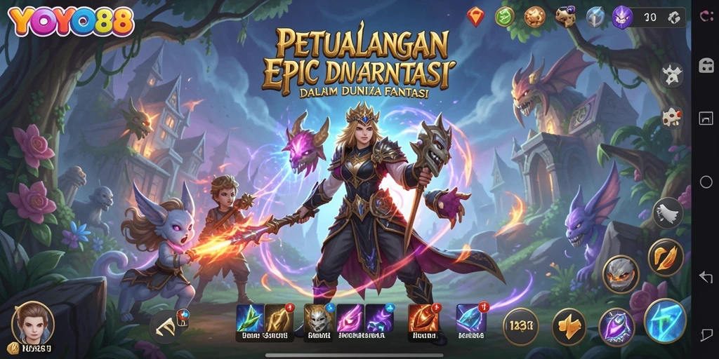 Screenshot gameplay RPG YOYO88 yang menampilkan petualangan epik.