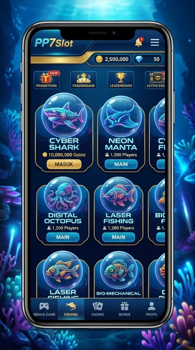 Menu kategori aplikasi yang mudah dinavigasi di pp7slot.